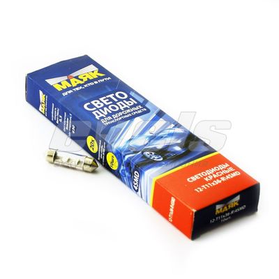 Лампа светодиодная "Маяк" 12V T11 (SV8,5-36) [4SMD 3528] RED 2300K 3.5Lm — основное фото